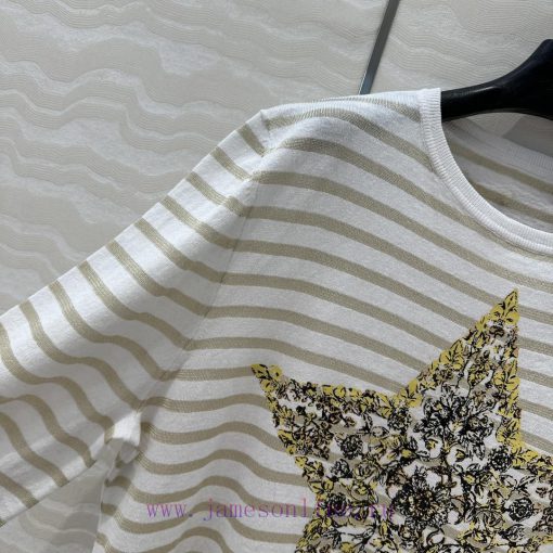 AT75053 Miss Dior New Year Limited Platinum Series Striped Star Flower Printed High End Linen K aax6duwz - Image 6