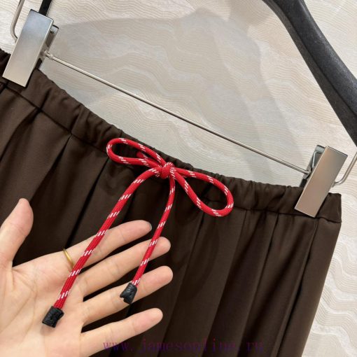 AB75695 Miu Miu Dress Academy Style Girls' Folded Long Half Skirt Imported Twill Spun Fabric Te y61a8gb4 - Image 5