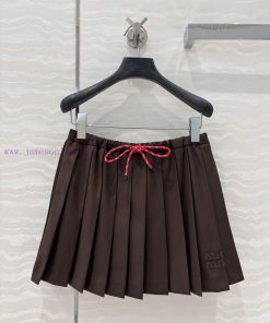 AB75696 Miu Miu Dress Academy Style Girls' Folded Short Half Skirt Imported Twill Spun Fabric T 6pzfe1v9