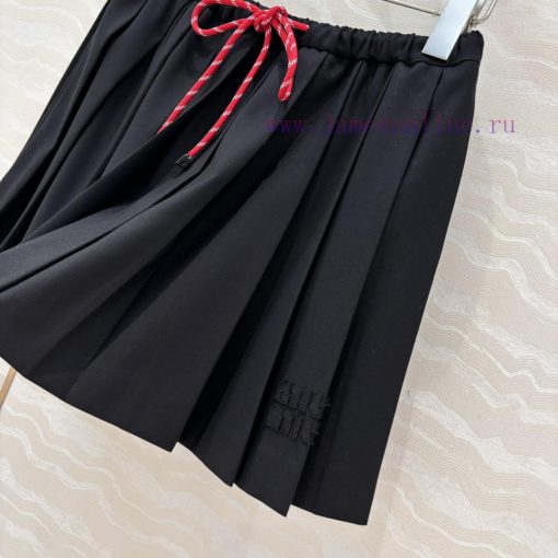 AB75696 Miu Miu Dress Academy Style Girls' Folded Short Half Skirt Imported Twill Spun Fabric T doon1tig - Image 6