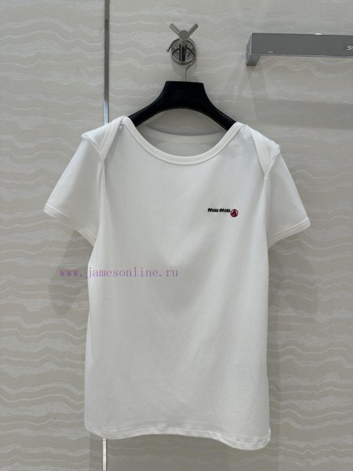 ️ AT75930 Miu Miu Girl Dress Up With Liu Haocun Embroidered Small Sailor ️ Made Of Pure Cotton 8ubd9o8q