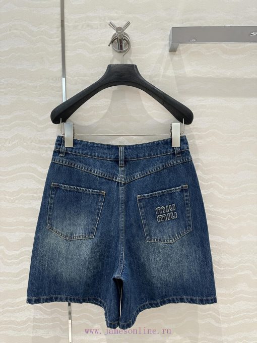 AK75932 Miu Miu Girls' Dressing: Intellectual Molecular Academy Style Denim Denim Pentagram Pan 3zev9ay5 - Image 10