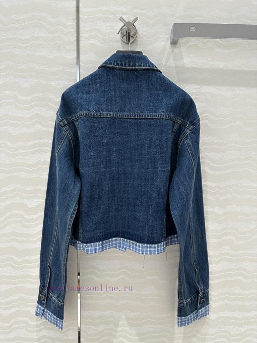 AW75933 Miu Miu Girls' Dress Up: Intellectual Molecular Academy Style Denim Denim Jacket Retro 99t6wo6u - Image 10