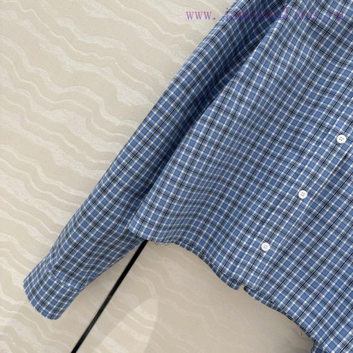 AC75936 Miu Miu Girls' Dressing: Intellectual Molecular College Style New Blue Checkered Short ah65b03y - Image 6