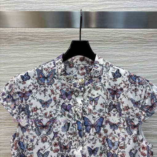 CL75937 Dior 25 Early Spring New Collection Butterfly Floral Print Flying Sleeve Dress With Pri 154cij7v - Image 3