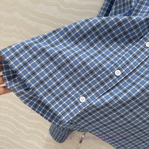 AC75936 Miu Miu Girls' Dressing: Intellectual Molecular College Style New Blue Checkered Short ah65b03y - Image 7