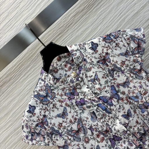 CL75937 Dior 25 Early Spring New Collection Butterfly Floral Print Flying Sleeve Dress With Pri 154cij7v - Image 4