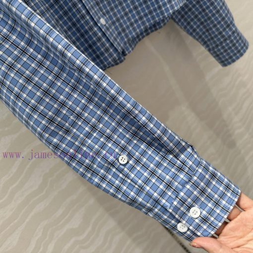 AC75936 Miu Miu Girls' Dressing: Intellectual Molecular College Style New Blue Checkered Short ah65b03y - Image 8