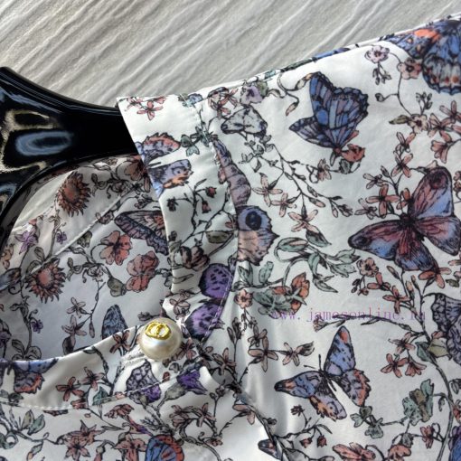 CL75937 Dior 25 Early Spring New Collection Butterfly Floral Print Flying Sleeve Dress With Pri 154cij7v - Image 5