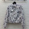 CW75938 Dior 25 Early Spring New Collection Butterfly Flower Pattern Printed Denim Jacket With 5ofi7e6c