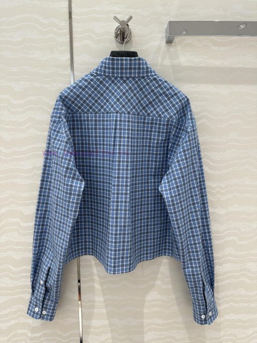 AC75936 Miu Miu Girls' Dressing: Intellectual Molecular College Style New Blue Checkered Short ah65b03y - Image 10