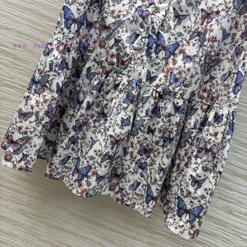 CL75937 Dior 25 Early Spring New Collection Butterfly Floral Print Flying Sleeve Dress With Pri 154cij7v - Image 8