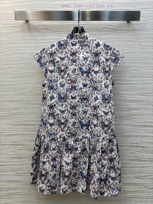 CL75937 Dior 25 Early Spring New Collection Butterfly Floral Print Flying Sleeve Dress With Pri 154cij7v - Image 9