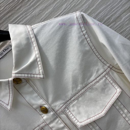 CC75939 Dior Retro Fashionable 25 Spring/Summer Little Bee Embroidered Decorative Cowboy Shirt pgtqktve - Image 5
