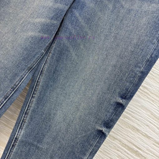 CK75950 Prada 25 Spring/Summer Height Enhancing Pants Retro Blue Straight Leg Nine Quarter Jean 538pij1u - Image 7