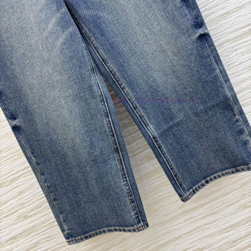 CK75950 Prada 25 Spring/Summer Height Enhancing Pants Retro Blue Straight Leg Nine Quarter Jean 538pij1u - Image 8