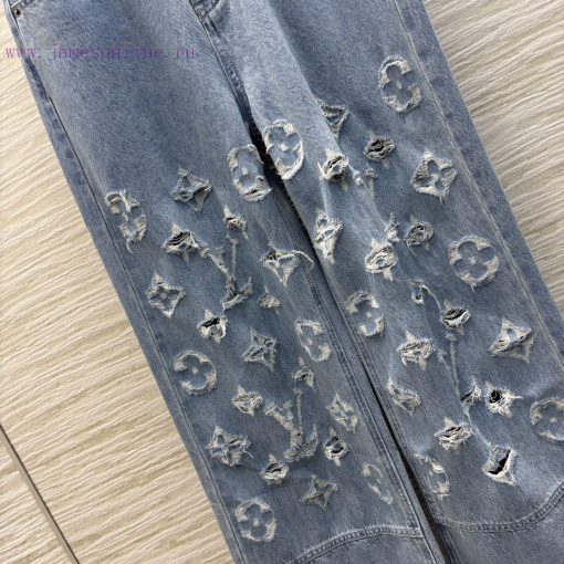 CK75951 Louis Vuitton Spring/Summer Logo Jacquard Straight Leg Jeans Is A Very Creative Piece T w67wwc31 - Image 7