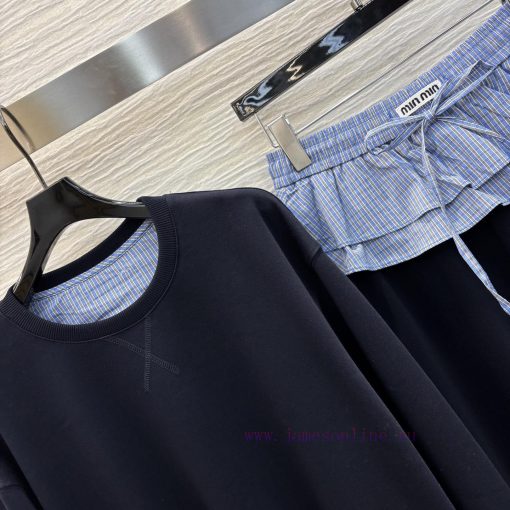 CT75955 Miu Miu 25 New Model Exquisite Hoodie Set Round Neck Hoodie+lace Casual Pants Basic Rou 81cu3p1j - Image 5