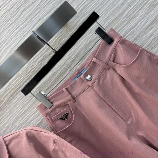 CT75956 Prada 25 Early Spring New Collection Triangular Decorative Collar Shirt+Straight Leg Pa wh9tdeby - Image 4