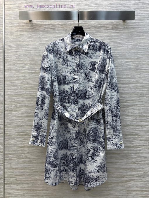 CL75961 Dior 25 Spring/Summer Ink Painting Printed Medium To Long Shirt Skirt Can Be Worn As A pfpdf7t3 - Image 2