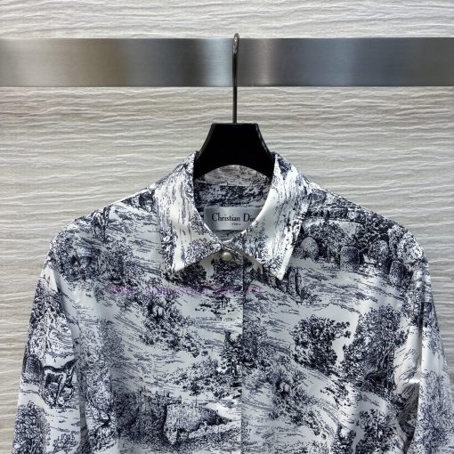 CL75961 Dior 25 Spring/Summer Ink Painting Printed Medium To Long Shirt Skirt Can Be Worn As A pfpdf7t3 - Image 3