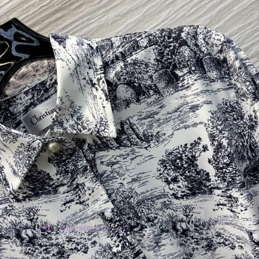 CL75961 Dior 25 Spring/Summer Ink Painting Printed Medium To Long Shirt Skirt Can Be Worn As A pfpdf7t3 - Image 6