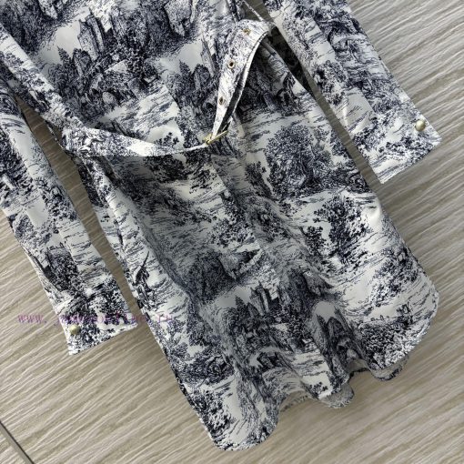 CL75961 Dior 25 Spring/Summer Ink Painting Printed Medium To Long Shirt Skirt Can Be Worn As A pfpdf7t3 - Image 7