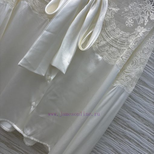 CC75962 Ermanno Scervino Lace King 25 Early Spring Heavy Craft Lace Splicing Straight Silk Shir 4ccrfu6w - Image 8