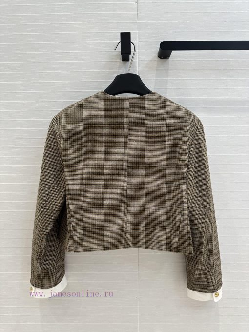Strongly Recommend BW75965 Miu Style Girls' Retro Small Grid Round Neck Jacket With Detachable 001qx7d8 - Image 10