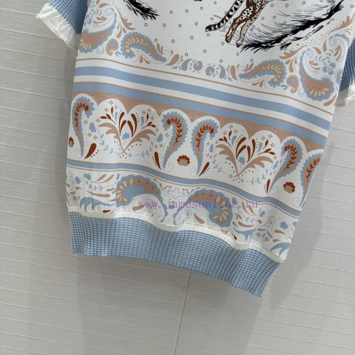 BT75968 Hermes 25 Early Spring New Product Tiger Totem Print Color Blocked Jacquard Knitted Top 847s5m7q - Image 7
