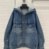 ️ 🤞 AW75972 Miss Dior Ripped Water Washing Straight Tube Hooded Jacket With Liu Yuxin's Modern w2k3xm7g