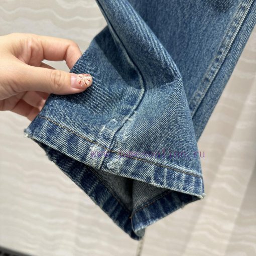 ️ 🤞 AK75971 Miss Dior Ripped Washed Straight Leg Jeans Original Custom Retro Original Color Blu 8niuyu1i - Image 8