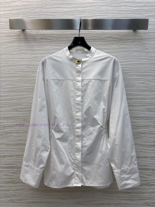 CC75975 Schiaparelli 25 Spring/Summer Drawstring Waist Cinching Shirt With Metal Eye Buckle Des b46gd07y - Image 2