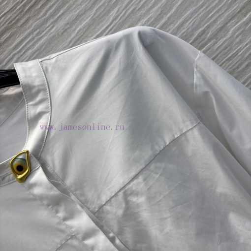 CC75975 Schiaparelli 25 Spring/Summer Drawstring Waist Cinching Shirt With Metal Eye Buckle Des b46gd07y - Image 5