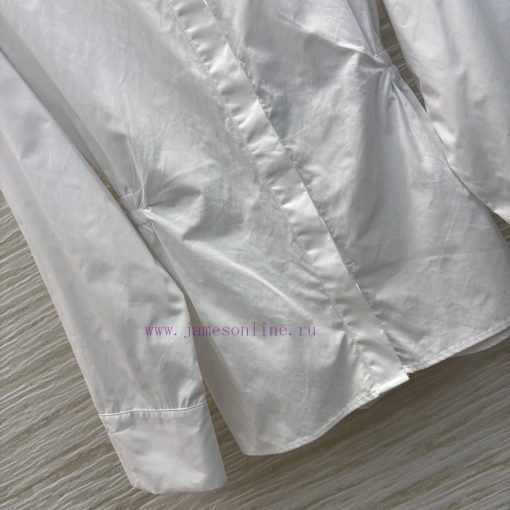 CC75975 Schiaparelli 25 Spring/Summer Drawstring Waist Cinching Shirt With Metal Eye Buckle Des b46gd07y - Image 8