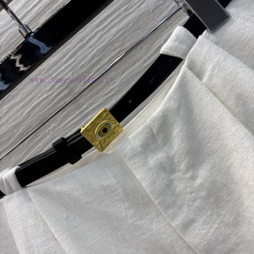 CK75976 Schiaparelli 25 Spring/Summer With A Clear Gold Buckle Waistband And Decorative Edge Li v1y1syzo - Image 6