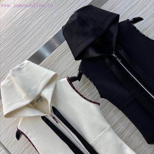 CL75978 Chanel 25 Early Spring Elastic Zipper Hooded Butterfly Tie Jumpsuit Hooded Half Zipper vkv1bqvb - Image 4