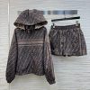 CT75979 Fendi 25 Early Spring New Collection Double F Printed Casual Set Hooded Zipper Jacket+H rmln58zt
