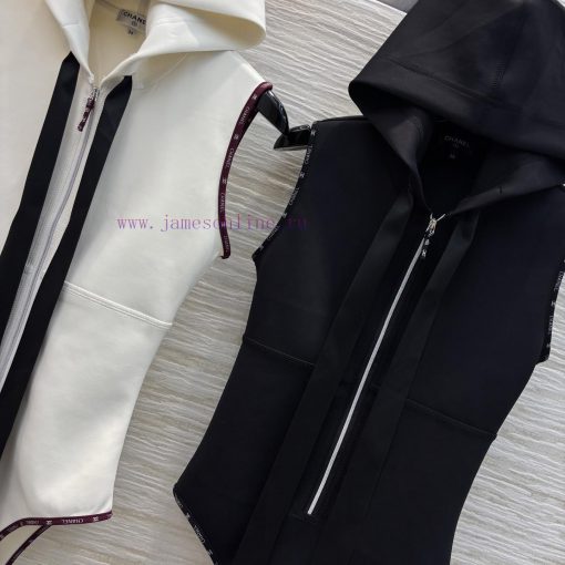 CL75978 Chanel 25 Early Spring Elastic Zipper Hooded Butterfly Tie Jumpsuit Hooded Half Zipper vkv1bqvb - Image 6
