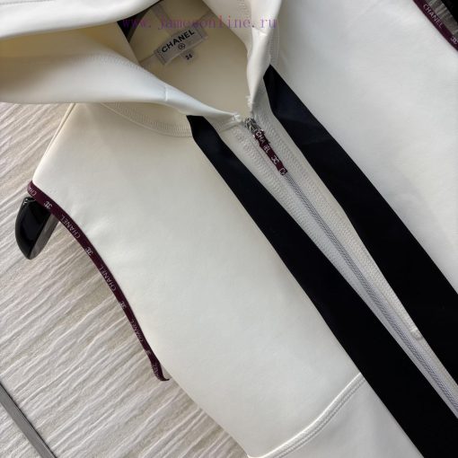 CL75978 Chanel 25 Early Spring Elastic Zipper Hooded Butterfly Tie Jumpsuit Hooded Half Zipper vkv1bqvb - Image 8