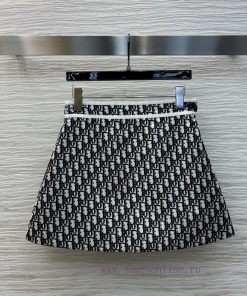 CB75982 Dior 25 Early Spring Logo Printed High Waist A-line Half Skirt Classic Old Flower Patte 5a0p5o2n