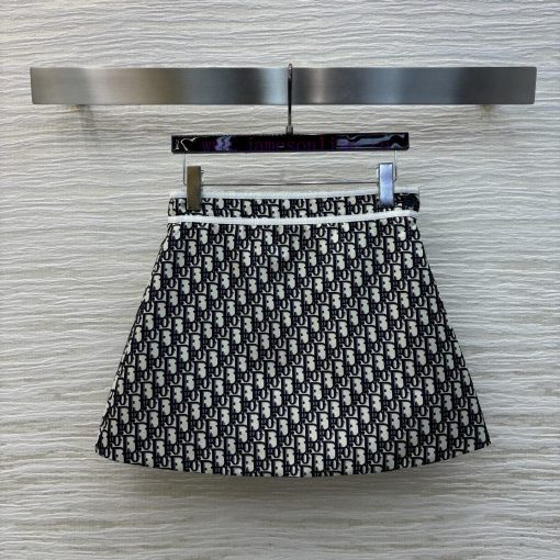 CB75982 Dior 25 Early Spring Logo Printed High Waist A-line Half Skirt Classic Old Flower Patte 5a0p5o2n - Image 2
