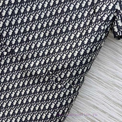 CL75981 Dior 25 Early Spring New Collection Logo Printed Round Neck Short Sleeved Dress With Cl goxefxix - Image 8