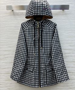 CW75985 Louis Vuitton 25 Early Spring New Collection Checkerboard Hooded Drawstring Jacket With fbv7bkh1