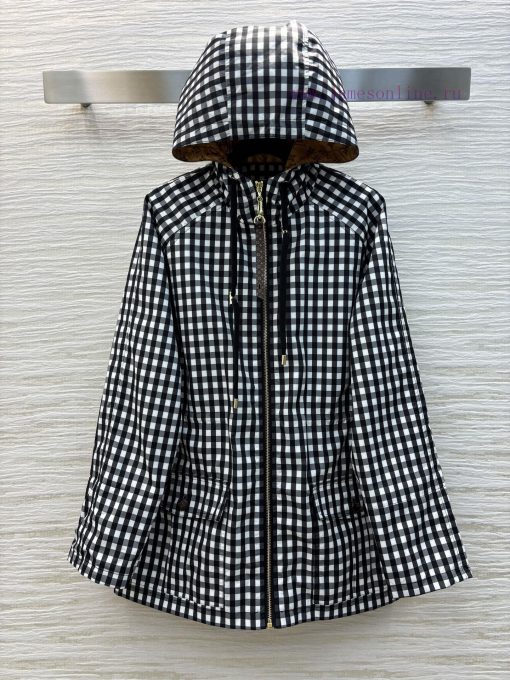 CW75985 Louis Vuitton 25 Early Spring New Collection Checkerboard Hooded Drawstring Jacket With fbv7bkh1