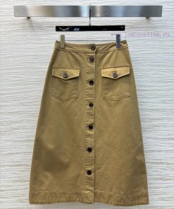 CB75988 YSLouis Vuitton 25 New Model Workwear Style Khaki Buckle Half Skirt Combining A Cool An tnibfl8c