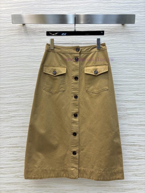CB75988 YSLouis Vuitton 25 New Model Workwear Style Khaki Buckle Half Skirt Combining A Cool An tnibfl8c - Image 2