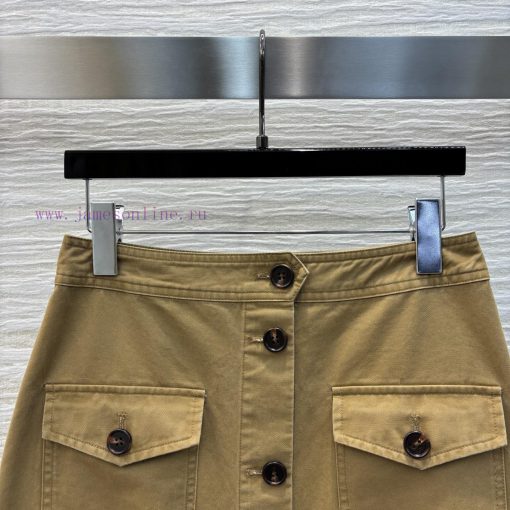 CB75988 YSLouis Vuitton 25 New Model Workwear Style Khaki Buckle Half Skirt Combining A Cool An tnibfl8c - Image 3