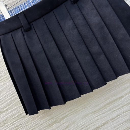 CB75990 Miu Miu 25 Early Spring New Item Fake Two Contrasting Checkered Pleated Short Skirts Fa 06pqyjbk - Image 6