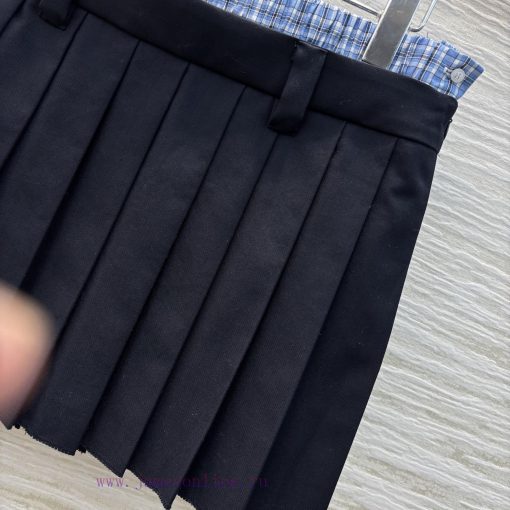 CB75990 Miu Miu 25 Early Spring New Item Fake Two Contrasting Checkered Pleated Short Skirts Fa 06pqyjbk - Image 8